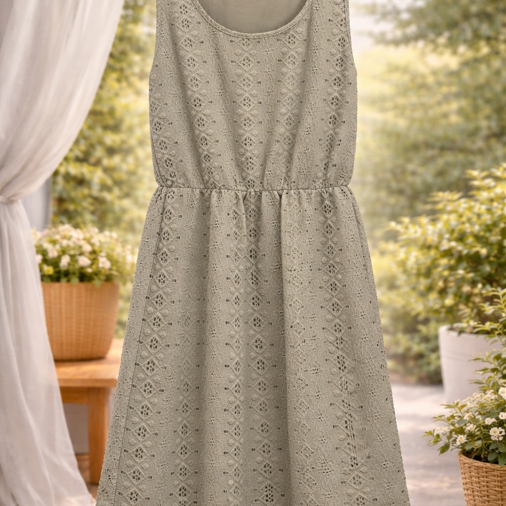 SHEIN Cream Lace Sleeveless Summer Dress